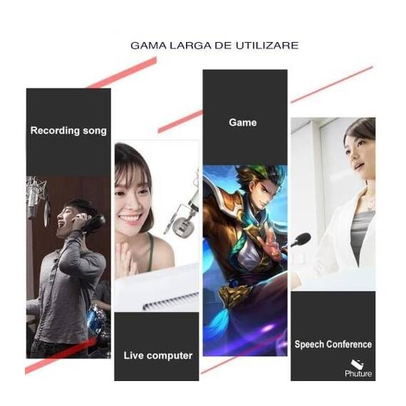 Placa de sunet multifunctionala Bluetooth, Culoare (tm): negru - 5- Roveli