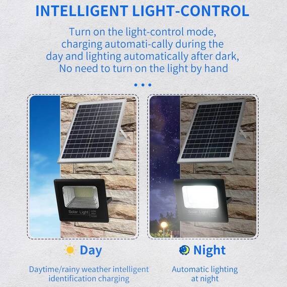 Proiector LED SMD, cu panou solar si telecomanda : Putere - 100 W - 6- Roveli