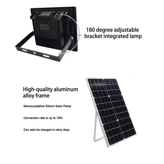 Proiector LED SMD, cu panou solar si telecomanda : Putere - 100 W - 10- Roveli