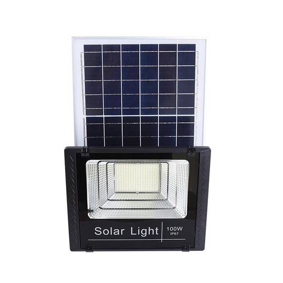 Proiector LED SMD, cu panou solar si telecomanda : Putere - 100 W - 12- Roveli