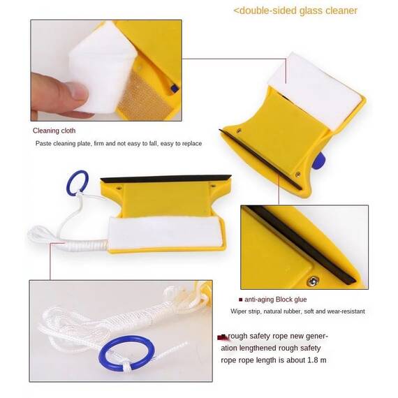 Curatator de geamuri Magnetic Glass Cleaner, Culoare (tm): galben/albastru - 7- Roveli