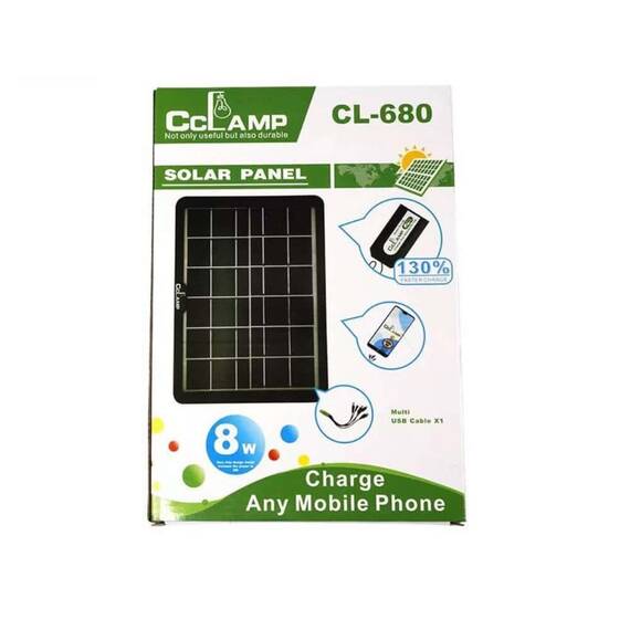 Panou solar fotovoltaic portabil cu functie incarcare telefoane si intrare USB 8w - 5- Roveli