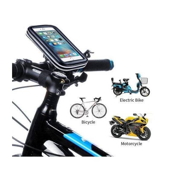 Suport husa telefon, pentru bicicleta, rezistent la apa, touchscreen, rotativ 360°, Culoare (tm): negru - 4- Roveli