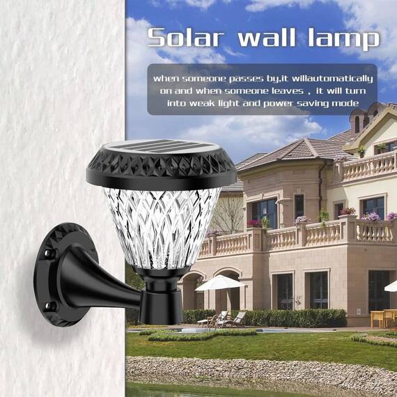 Lampa solara de perete, lumina calda si RGB, cu telecomanda, rotunda : Set - 1 buc, Set (tm): 1 buc - 7- Roveli