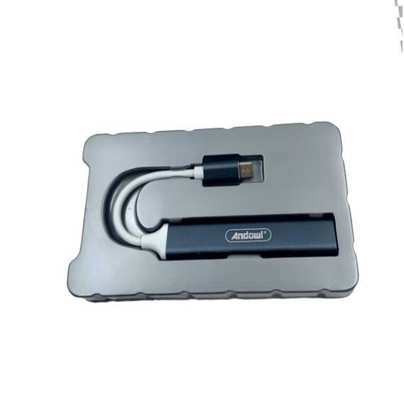 HUB USB C 3 porturi usb 3.0 : Culoare - gri, Culoare (tm): argintiu - 4- Roveli