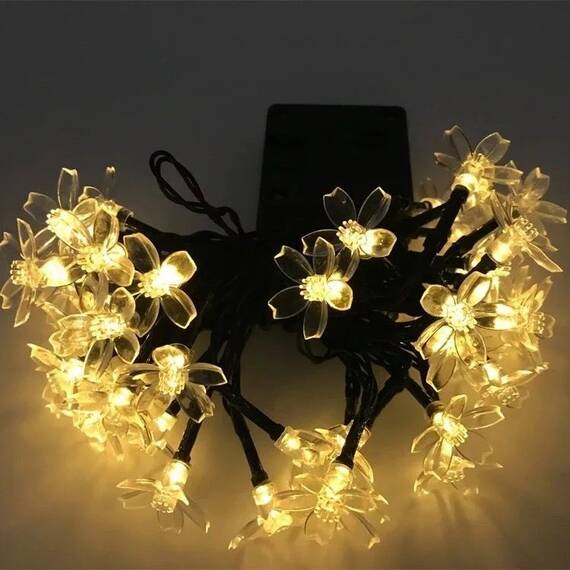 Ghirlanda solara cu bec in forma de floare lumina calda - Set 2 bucati - 3- Roveli