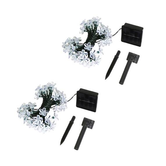 Ghirlanda solara cu bec in forma de floare lumina calda - Set 2 bucati - 2- Roveli