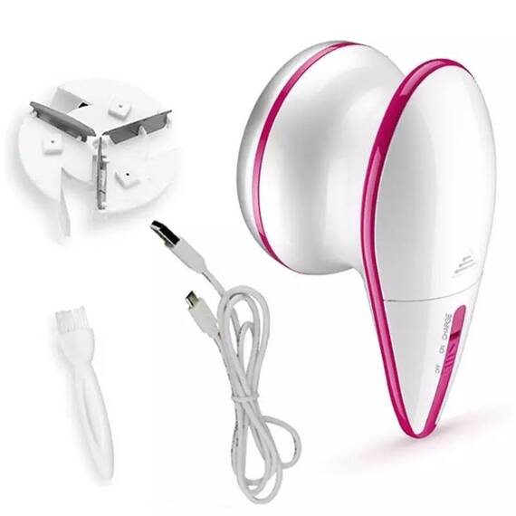 Aparat pentru indepartarea scamelor, electric, reincarcabil USB, Culoare (tm): alb/roz - 2- Roveli
