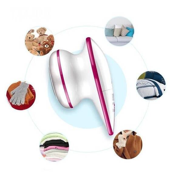 Aparat pentru indepartarea scamelor, electric, cu baterii, Culoare (tm): alb/roz - 6- Roveli