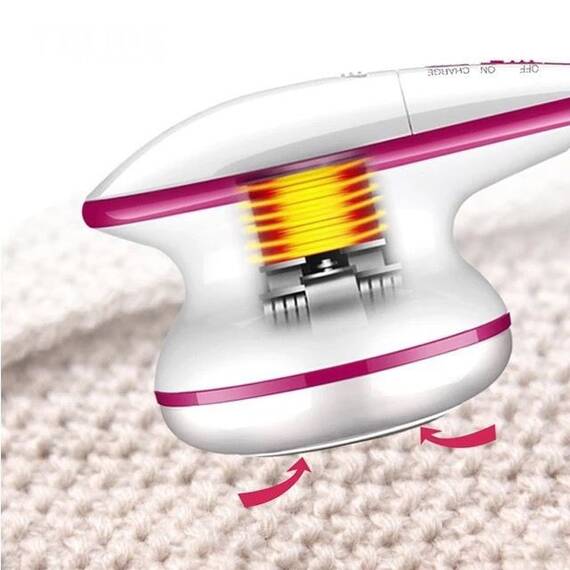 Aparat pentru indepartarea scamelor, electric, cu baterii, Culoare (tm): alb/roz - 3- Roveli