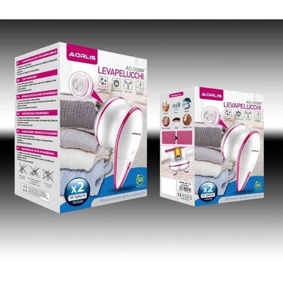 Aparat pentru indepartarea scamelor, electric, cu baterii, Culoare (tm): alb/roz - 2- Roveli