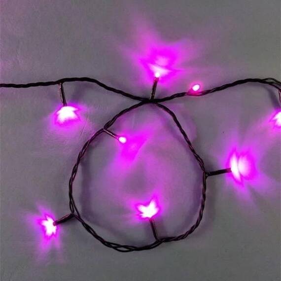 Instalatie luminoasa tip snur cu 100 LED-uri, pentru Craciun, lungime 8 m, lumina mov : Set - 2 bucati, Set (tm): 5 buc - 4- Roveli