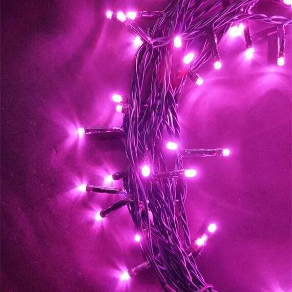 Instalatie luminoasa tip snur cu 100 LED-uri, pentru Craciun, lungime 8 m, lumina mov : Set - 2 bucati, Set (tm): 5 buc - 5- Roveli