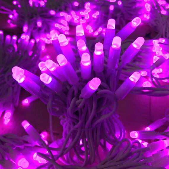 Instalatie luminoasa tip snur cu 100 LED-uri, pentru Craciun, lungime 8 m, lumina mov : Set - 2 bucati, Set (tm): 5 buc - 3- Roveli