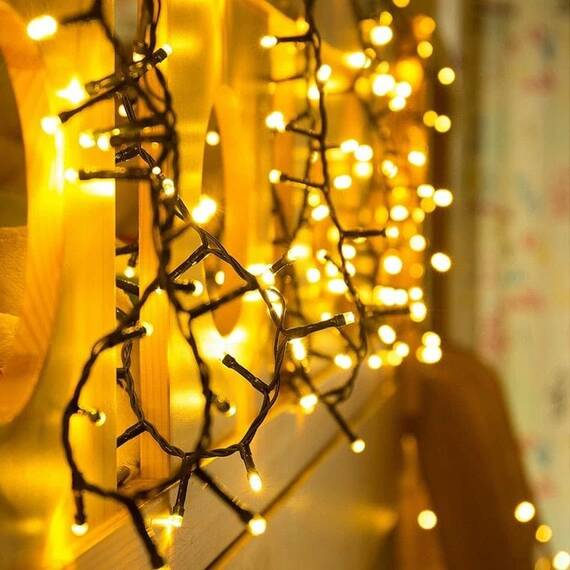Instalatie luminoasa tip snur cu 100 LED-uri, pentru Craciun, lungime 8 m, lumina calda : Set - 2 bucati, Set (tm): 5 buc - 3- Roveli