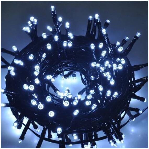 Instalatie luminoasa tip snur cu 200 LED-uri, pentru Craciun, lungime 15 m, lumina alb rece : Set - 1 bucata, Set (tm): 1 buc - 2- Roveli