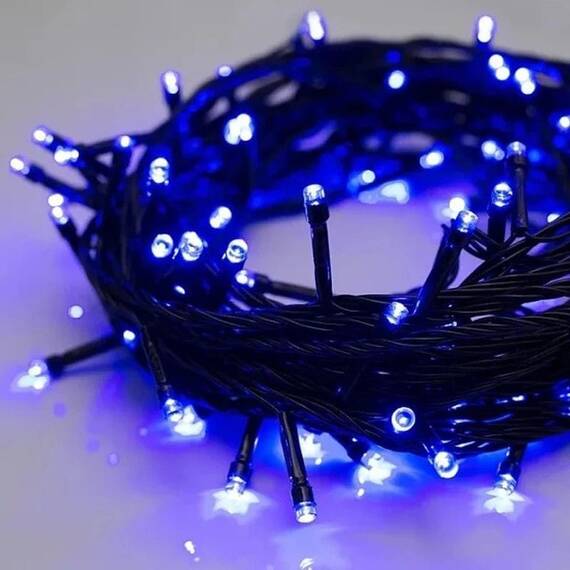 Instalatie luminoasa tip snur cu 200 LED-uri, pentru Craciun, lungime 15m, lumina albastra : Set - 2 bucati, Set (tm): 2 buc - 3- Roveli