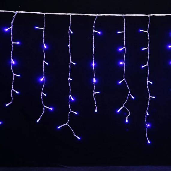 Instalatie perdea luminoasa cu 160 LED-uri, pentru Craciun, lungime 3m, lumina albastra : Set - 2 bucati, Set (tm): 1 buc - 2- Roveli