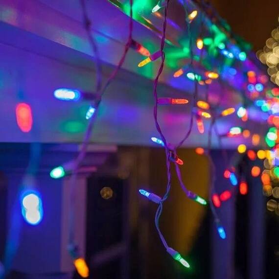 Instalatie pentru Craciun perdea luminoasa 4m, 196 led-uri : Set - 1 bucata, Tip lumina - Calda, Tip lumina (tm): RGB-multicolor, Set (tm): 5 buc - 5- Roveli