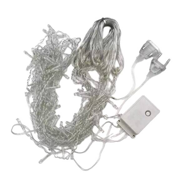 Instalatie pentru Craciun perdea luminoasa 4m, 196 led-uri : Set - 1 bucata, Tip lumina - Calda, Tip lumina (tm): Calda, Set (tm): 1 buc - 6- Roveli