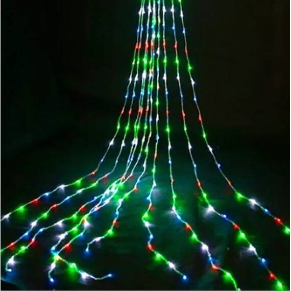 Instalatie pentru Craciun perdea luminoasa 3m/2m, 240 led-uri lumina multicolor : Set - 1 bucata, Set (tm): 2 buc - 2- Roveli