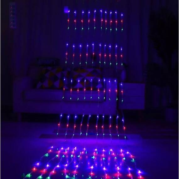 Instalatie pentru Craciun perdea luminoasa 3m/2m, 240 led-uri lumina multicolor : Set - 1 bucata, Set (tm): 2 buc - 4- Roveli