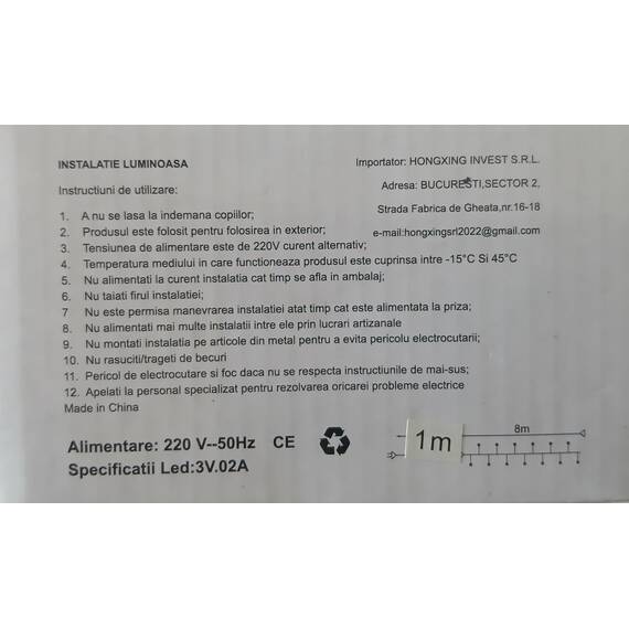 Instalatie luminoasa tip snur cu 100 LED-uri, pentru Craciun, lungime 8 m, lumina mov : Set - 2 bucati, Set (tm): 1 buc - 9- Roveli