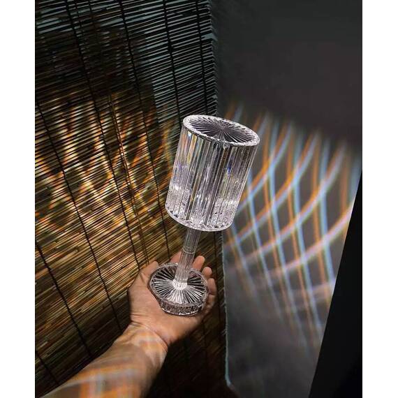 Lampa de masa decorativa cu LED "Crystal" Touch, Culoare (tm): transparent - 8- Roveli