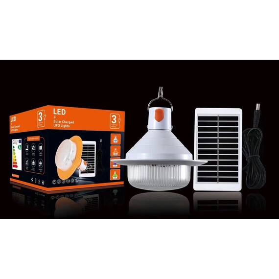 Lampa solara de camping OZN portabila, cu carlig : Culoare - alb, Set - 1 bucata, Culoare (tm): alb, Set (tm): 2 buc - 3- Roveli