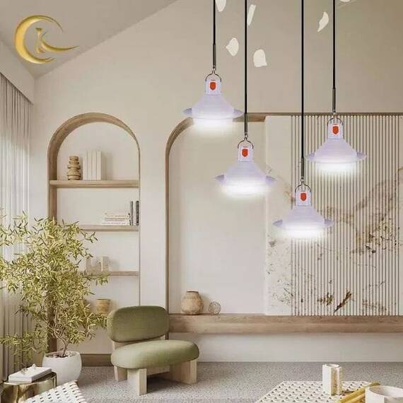 Lampa solara de camping OZN portabila, cu carlig : Culoare - alb, Set - 1 bucata, Culoare (tm): alb, Set (tm): 2 buc - 6- Roveli