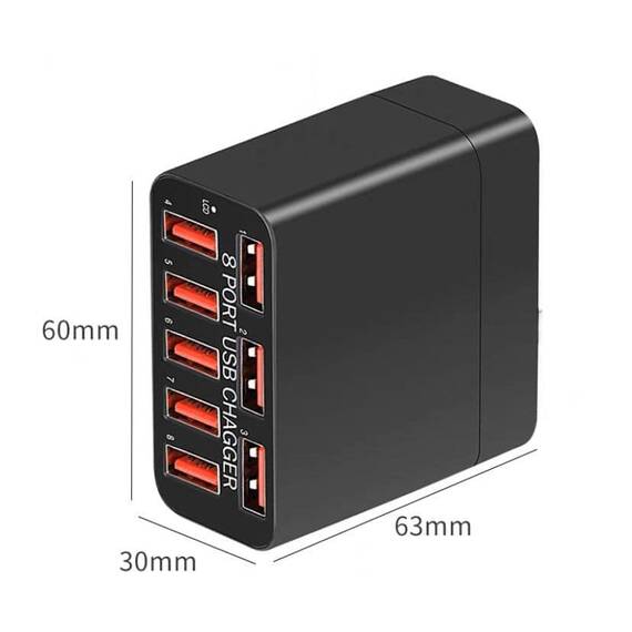 Adaptor priza X82, cu 8 porturi USB, Qualcomm 3.0, 40W - 6- Roveli