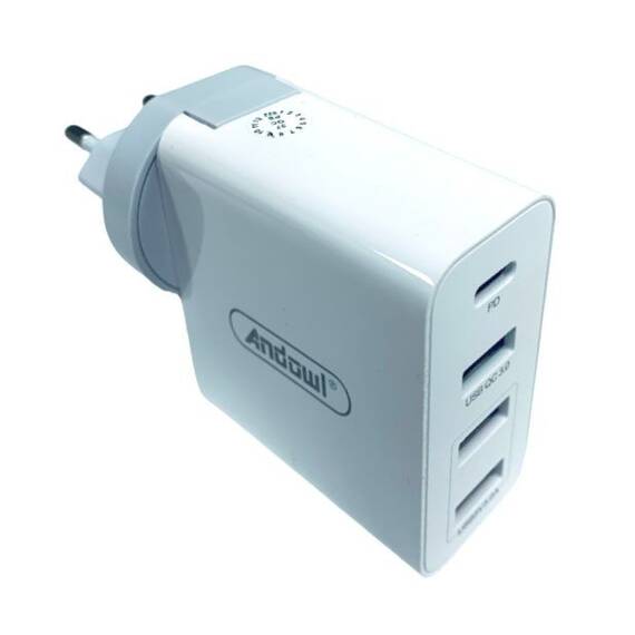 Adaptor PD+QC3.0 4 porturi Ieșire USB, Culoare (tm): alb - 2- Roveli