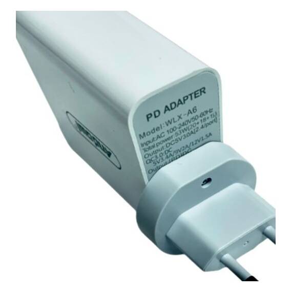 Adaptor PD+QC3.0 4 porturi Ieșire USB, Culoare (tm): alb - 5- Roveli