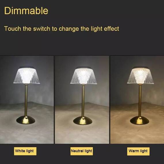 Cristal Rose Lamp, trei temperaturi de culoare : Culoare - auriu, Culoare (tm): auriu - 7- Roveli