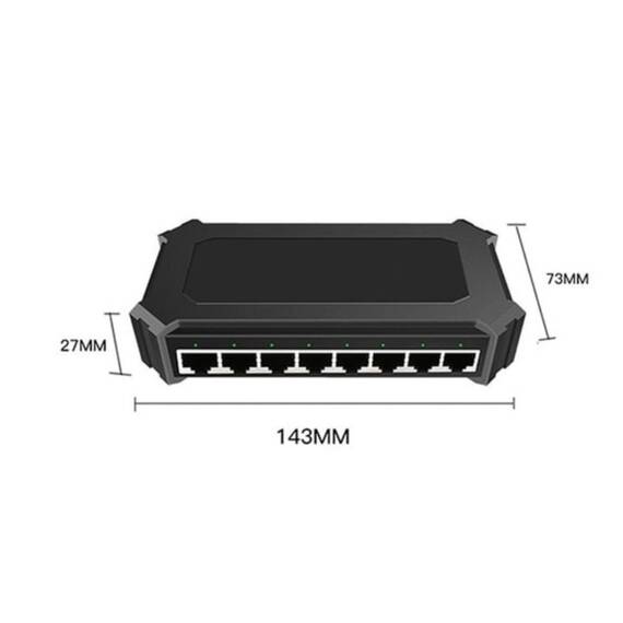 Switch Internet cu 8 Porturi, Culoare (tm): negru - 4- Roveli
