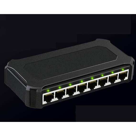 Switch Internet cu 8 Porturi, Culoare (tm): negru - 5- Roveli