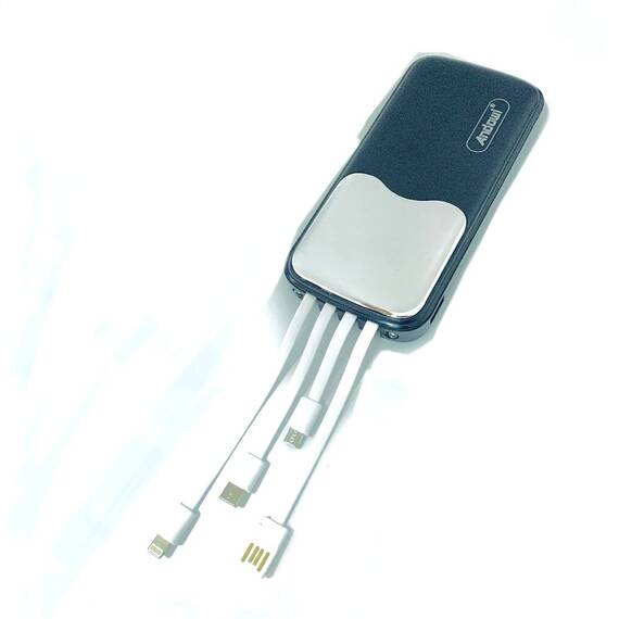 Baterie externa 12000mAh cu cabluri incorporate : Culoare - negru, Culoare (tm): negru - 4- Roveli