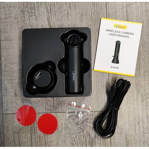 Camera video mini, 1080p wifi cu telecomanda 360°, Culoare (tm): negru - 9- Roveli