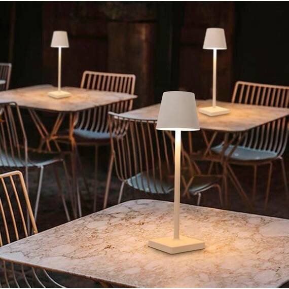 Lampa de masa touch led reincarcabila cu tija telescopica : Culoare - alb, Culoare (tm): alb - 9- Roveli