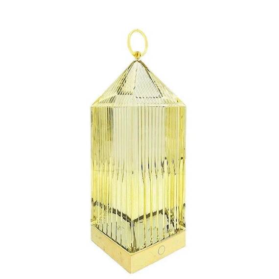 Lampa de masa reincarcabila prin USB din cristal acrilic : Culoare - transparent, Culoare (tm): transparent - 5- Roveli