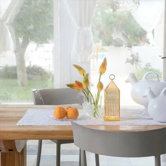 Lampa de masa reincarcabila prin USB din cristal acrilic : Culoare - transparent, Culoare (tm): transparent - 2- Roveli