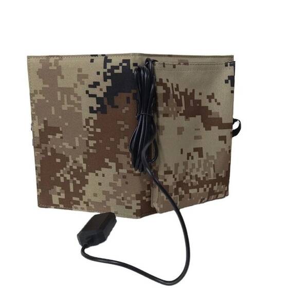 Panou pentru Incarcare Solara, Portabil, Incarcare USB, 7W, pliabil, husa textila : Culoare - maro, Culoare (tm): maro - 3- Roveli