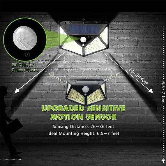 Lampa solara de perete cu senzor de miscare 222 led-uri : Set - 2 buc, Set (tm): 2 buc - 6- Roveli
