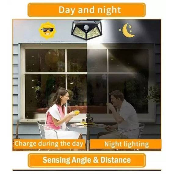 Lampa solara de perete cu senzor de miscare 222 led-uri : Set - 2 buc, Set (tm): 5 buc - 8- Roveli
