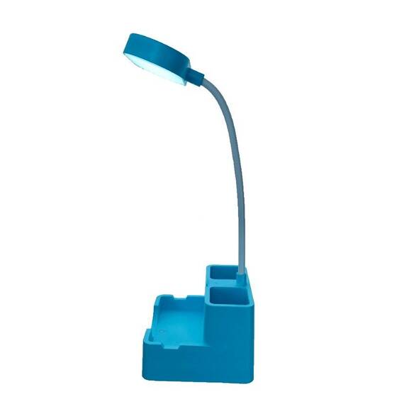Lampa de birou flexibila cu suport pentru telefonul mobil : Culoare - alb, Set - 1 buc, Culoare (tm): bleu, Set (tm): 1 buc - 2- Roveli