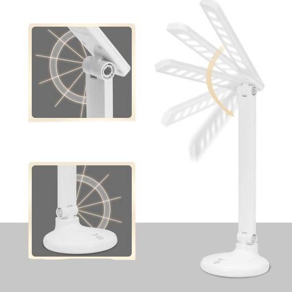 Lampa de birou LED cu protectie pentru ochi, reglabilă, port de încărcare USB, 3 moduri de iluminare : Culoare - alb, Culoare (tm): alb - 2- Roveli
