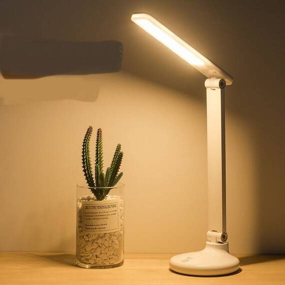 Lampa de birou LED cu protectie pentru ochi, reglabilă, port de încărcare USB, 3 moduri de iluminare : Culoare - alb, Culoare (tm): alb - 4- Roveli