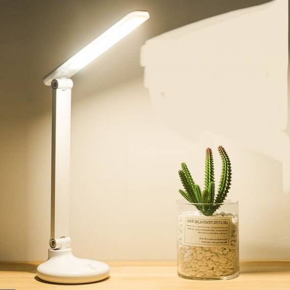 Lampa de birou LED cu protectie pentru ochi, reglabilă, port de încărcare USB, 3 moduri de iluminare : Culoare - alb, Culoare (tm): alb - 5- Roveli