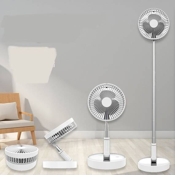 Ventilator portabil cu acumulator si brat telescopic : Culoare - alb, Culoare (tm): alb - 6- Roveli