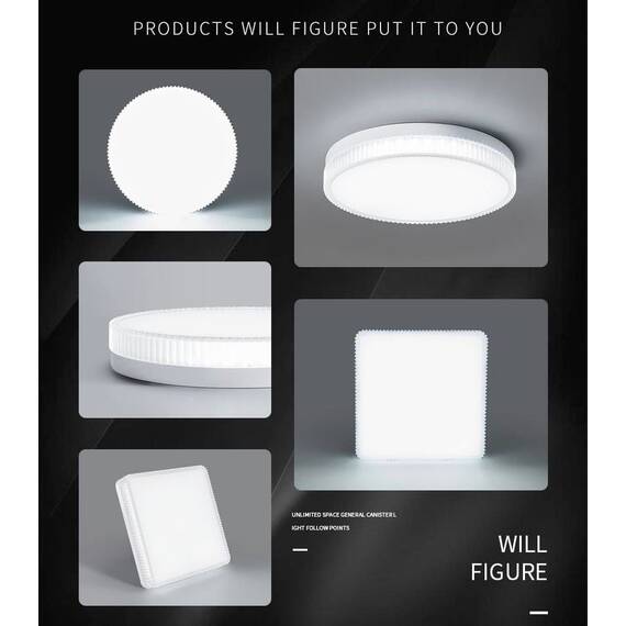 Plafoniera LED rotunda, lumina alb rece : Putere - 48W, Set - 5 buc - 7- Roveli